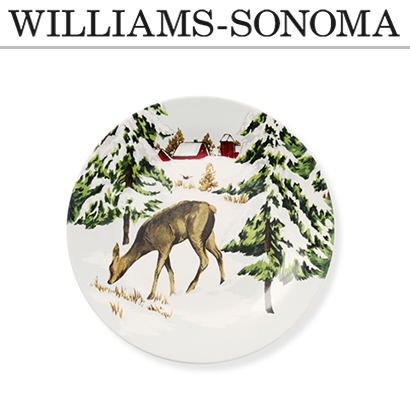 [해외][윌리엄 소노마] Vintage Holiday Plates, Set of 4, Deer